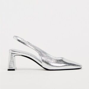 Zara Metallic Slingback Shoes - Size 9